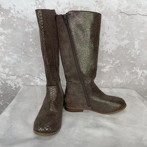 Steve Madden Double Zip Boot Taupe Kids 2M NWT